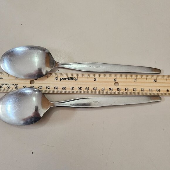 Elden Vintage Flower Serving Spoon Stainless  8.25" Rose Pattern Midcentury Colo - Picture 8 of 8